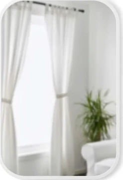 Miroir rectangulaire rebord caoutchouc 61 x 91 cm Hub (Blanc)