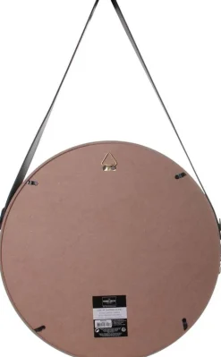 Miroir rond avec anse en PU Barber (40 cm)