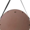 Miroir rond avec anse en PU Barber (50 cm)
