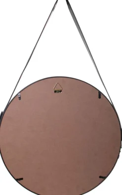 Miroir rond avec anse en PU 40 cm