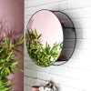 Miroir rond avec étagère en fer 45 cm