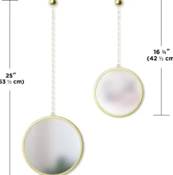 Miroirs ronds suspendus Dima (Lot de 3) (Or)