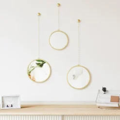 Miroirs ronds suspendus Dima (Lot de 3) (Or)