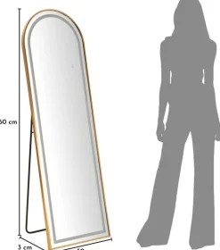 Miroir sur pieds avec bandeau led 3 couleurs Marcia (Arc)