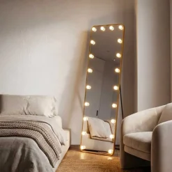 Miroir sur pieds avec led 3 couleurs Hollywood (Rectangulaire)
