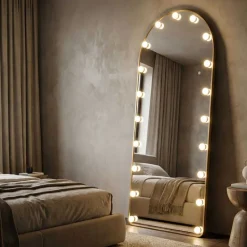 Miroir sur pieds avec led 3 couleurs Hollywood (Arc)
