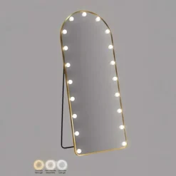 Miroir sur pieds avec led 3 couleurs Hollywood (Arc)