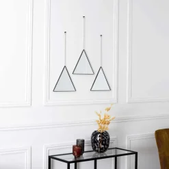 Miroir suspendu Triangle noir Louxor (Lot de 3)