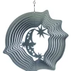 Mobile à vent lune & étoiles argent 30 cm (Grand modèle)
