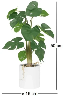 Monstera artificiel pot en céramique 50 cm