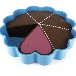 Moule à gateau en silicone 6 parts coeur (Bleu vert)