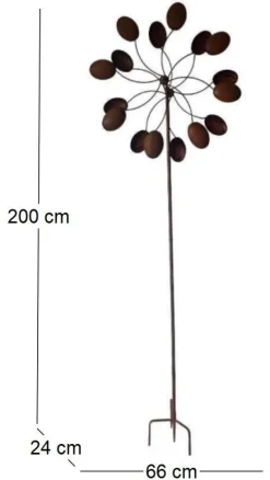 Moulin à planter en fer rouillé 66 x 24 x 200 cm