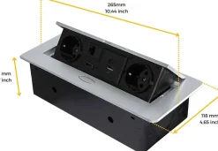 Multiconnecteur pour bureau Atom 26 (Aluminium)