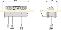 Multiconnecteur pour bureau Atom 26 (Aluminium)