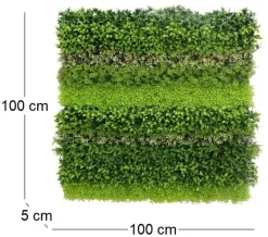 Mur végétal en plastique 1 m x 1 m (Nature)
