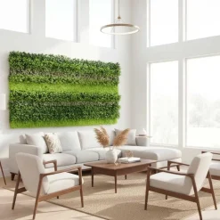 Mur végétal en plastique 1 m x 1 m (Nature)