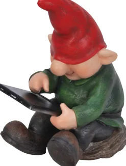 Nain de jardin avec tablette en résine 19 cm