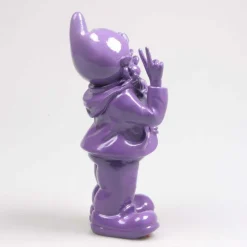 Nain de jardin en résine 13 x 11 x 31 cm Peace (Violet)