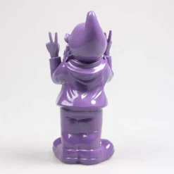 Nain de jardin en résine 13 x 11 x 31 cm Peace (Violet)