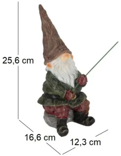 Nain de jardin pêcheur en résine 25 cm