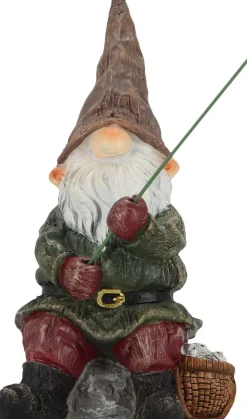 Nain de jardin pêcheur en résine 25 cm