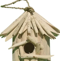 Nichoir carré en bois d'albésia à suspendre (19 x 19 x 20 cm)