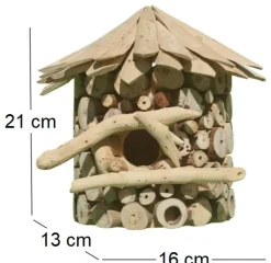 Nichoir demi-rond en bois d'albésia à accorcher