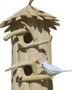 Nichoir hôtel en bois d'albésia à suspendre (26 x 36 cm)