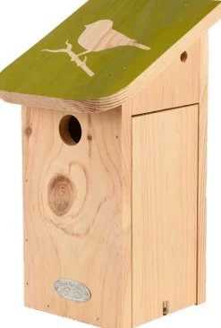 Nichoir pour mésange bleue en pin pochoir