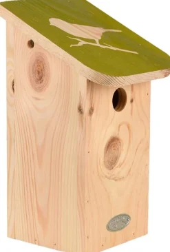 Nichoir pour mésange bleue en pin pochoir