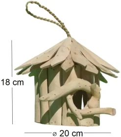 Nichoir rond en bois d'albésia (20 x 18 cm)