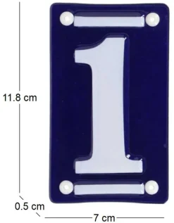 Numéro de maison en fer émaillé (Chiffre 1)