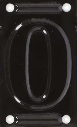Numéro de maison en fer émaillé (Chiffre 0)
