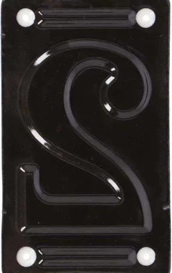 Numéro de maison en fer émaillé (Chiffre 2)