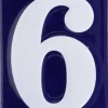 Numéro de maison en fer émaillé (Chiffre 6)