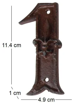Numéro de maison en fonte (Chiffre 1)