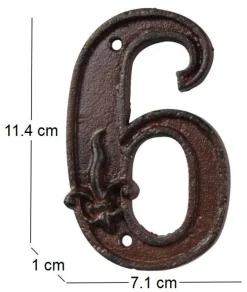 Numéro de maison en fonte (Chiffre 6)