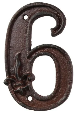 Numéro de maison en fonte (Chiffre 6)