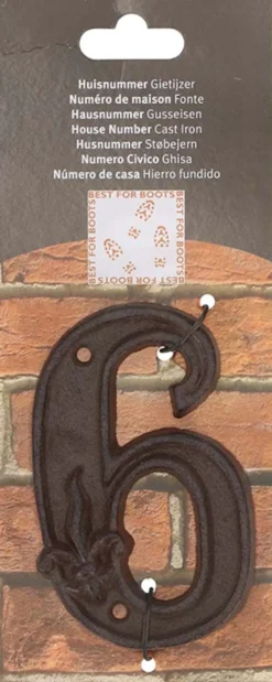 Numéro de maison en fonte (Chiffre 6)