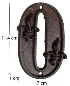 Numéro de maison en fonte (Chiffre 0)