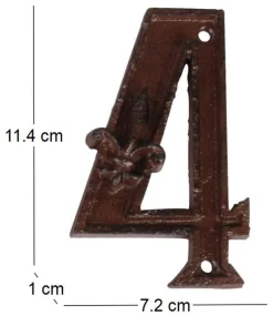 Numéro de maison en fonte (Chiffre 4)