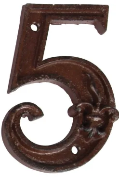 Numéro de maison en fonte (Chiffre 5)