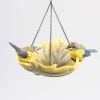 Oiseau dans bain en résine à suspendre (Mésange charbonnière)