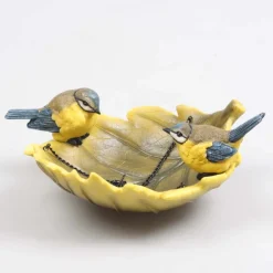 Oiseau dans bain en résine à suspendre (Mésange charbonnière)