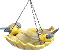 Oiseau dans bain en résine à suspendre (Mésange charbonnière)