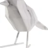 Oiseau en résine blanc effet marbre Origami (Grand modèle)