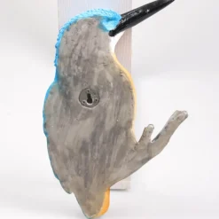 Oiseau martin pêcheur mural en résine 19 x 29 x 5 cm