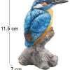 Oiseau martin pêcheur sur tronc en résine (7 x 7 x 11.5 cm)