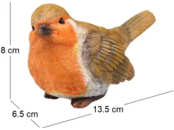 Oiseau rouge-gorge en résine (13.5 x 6.5 x 8 cm)
