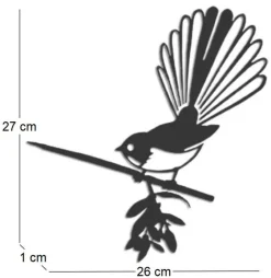 Oiseau sur pique rhipidura en acier corten